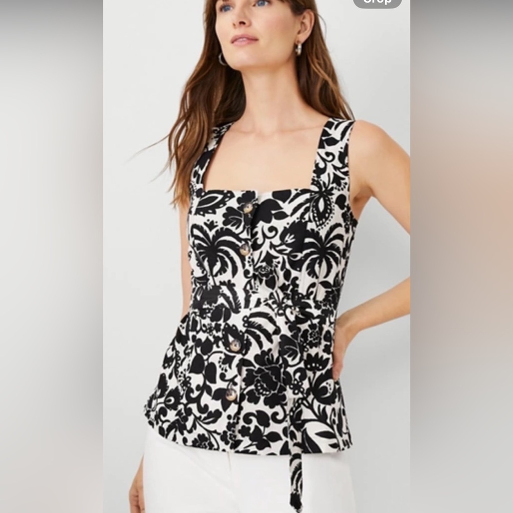 Belted Linen Top